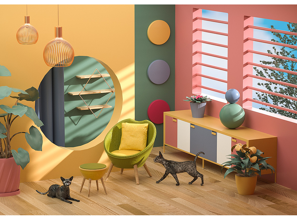 近期c4d三维电商小场景习作练习作品oc渲染