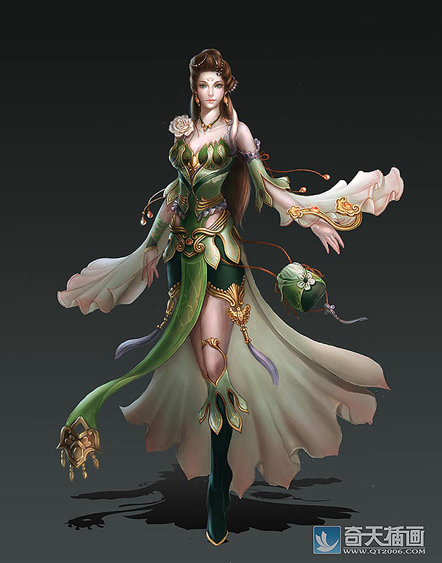 游戏角色原画,女祭司