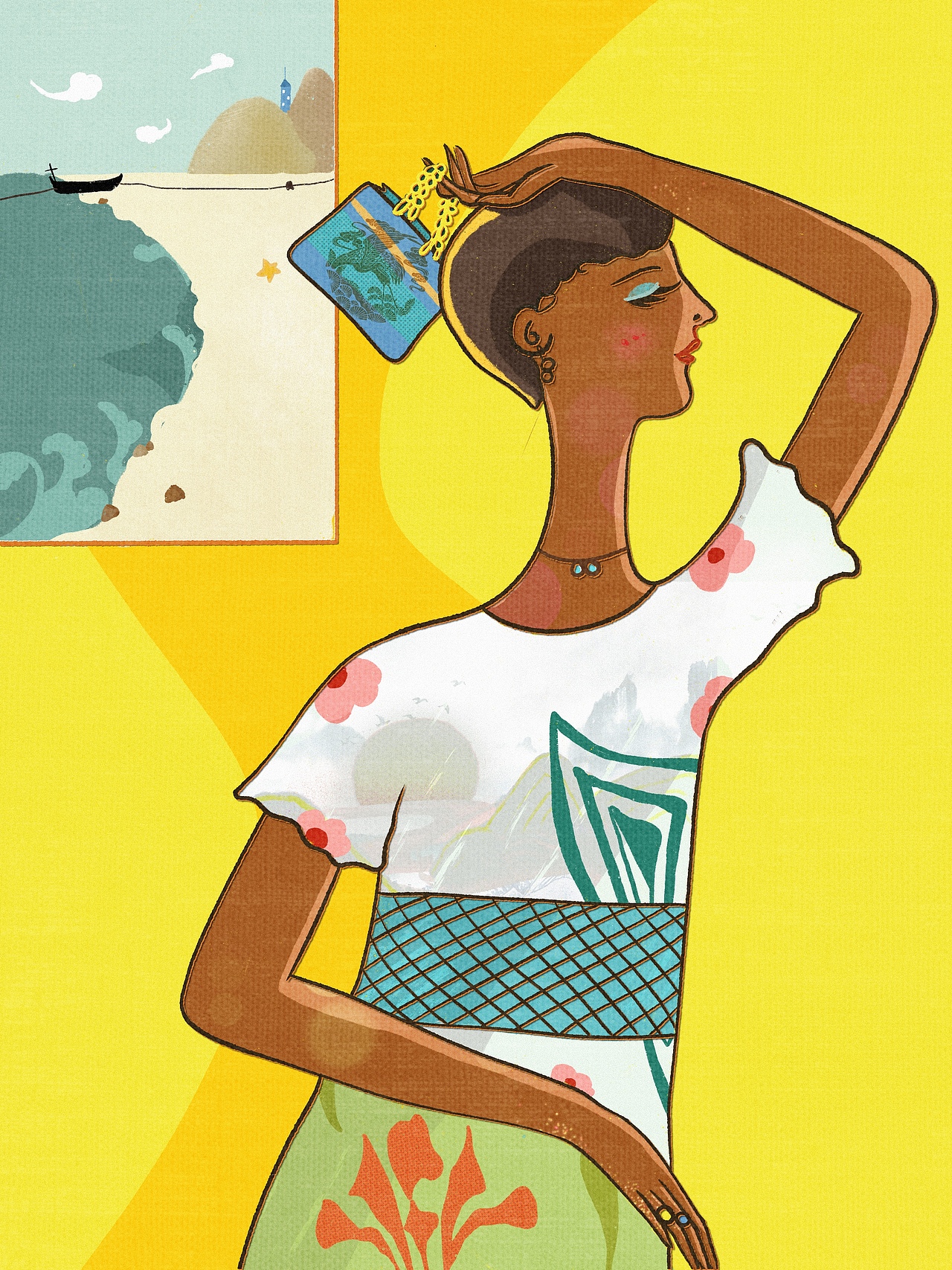 gucci时尚杂志人物插画练习打卡合集