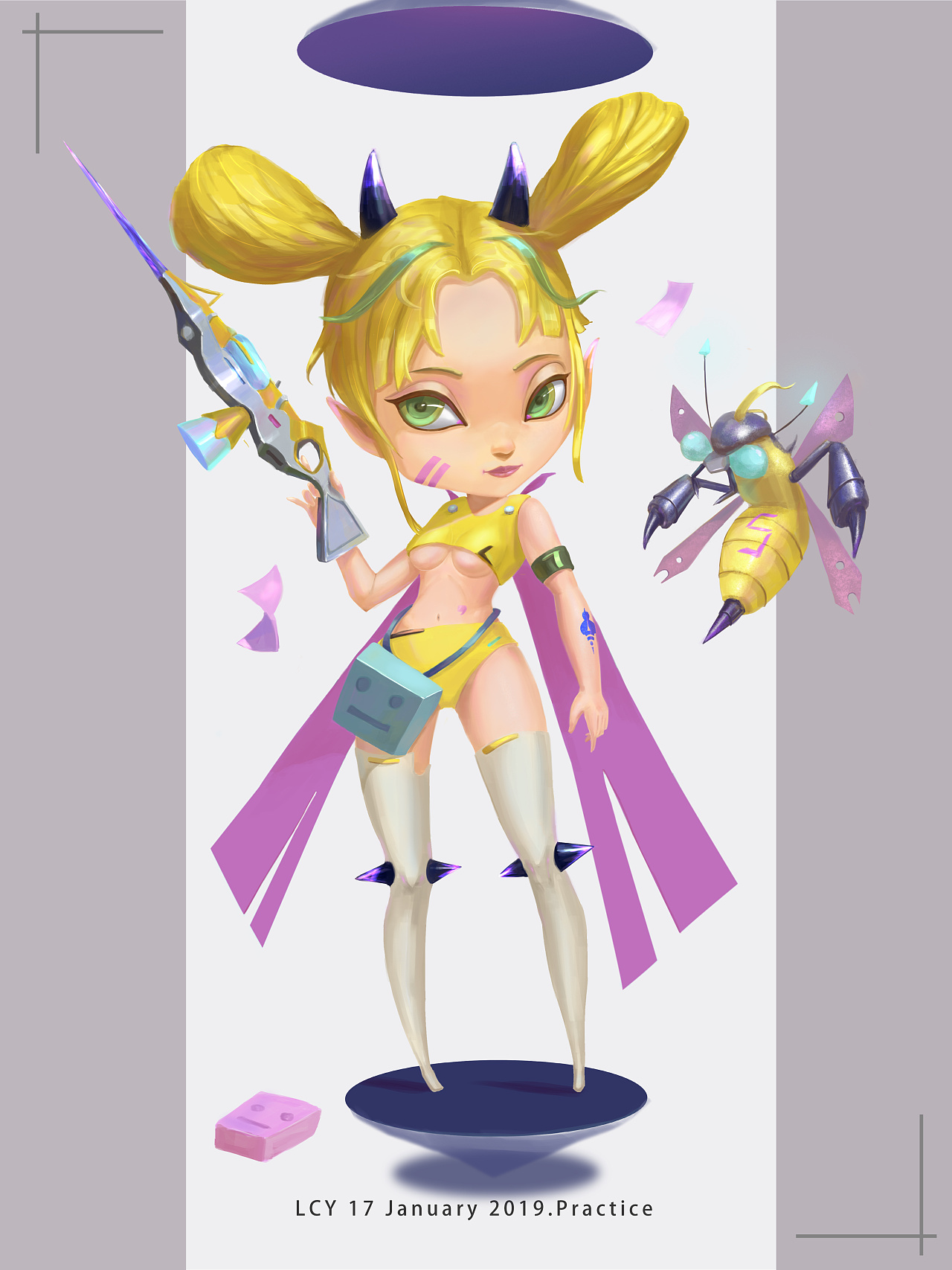 q版原画角色设定——小蜂女