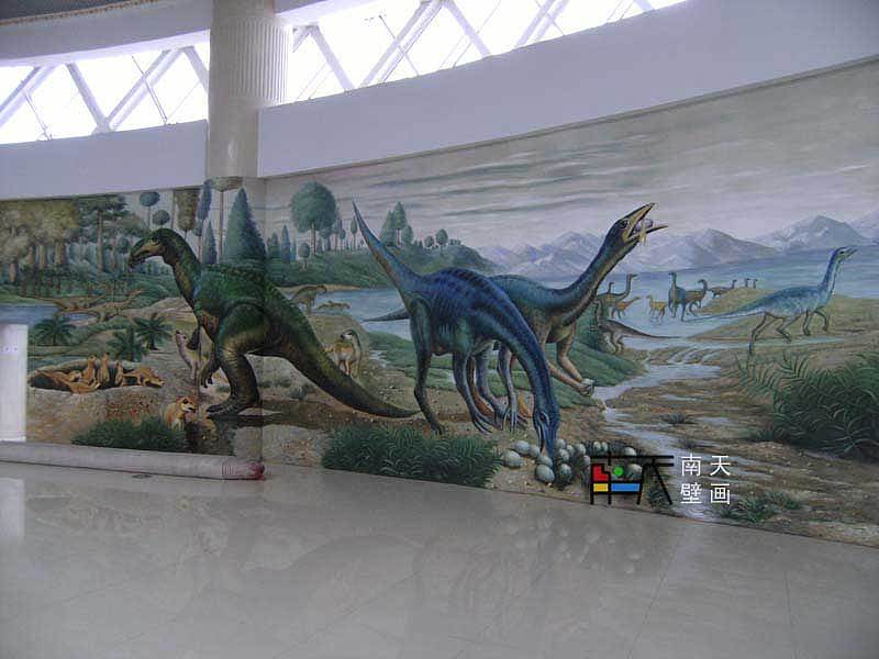 南天壁画出品:内蒙博物馆(恐龙一馆壁画工程),手绘油画,欧式油画,欧式壁画,壁画工程,古典壁画,3D地画,3D壁画(图ZNjg1ODQ4NA==) - 艺术插画 - 站酷设计师艺点画评原创素材 - 站酷ZCOOL