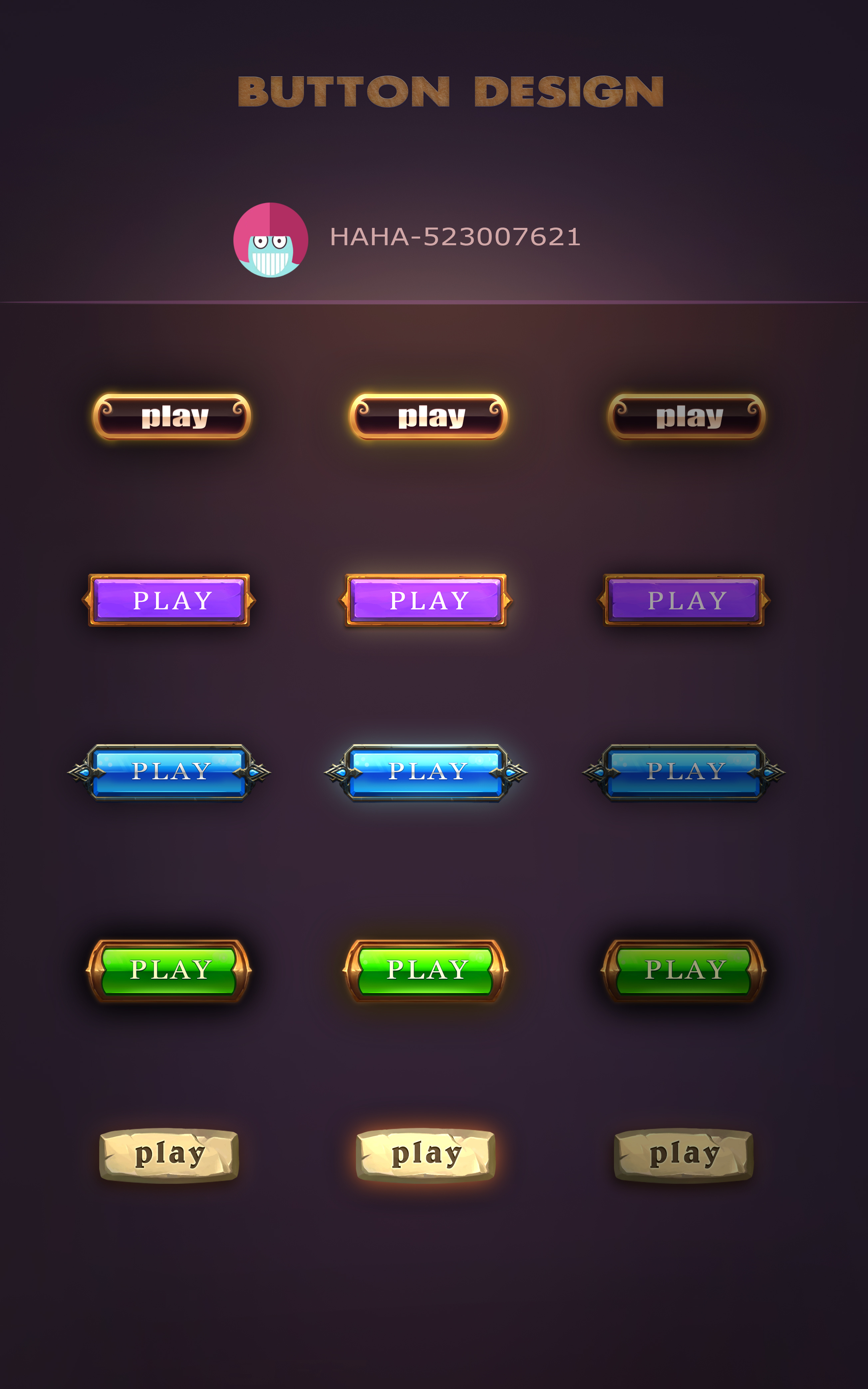 按钮|ui|游戏ui|smile_笑 - 原创作品 - 站酷 (zcool)