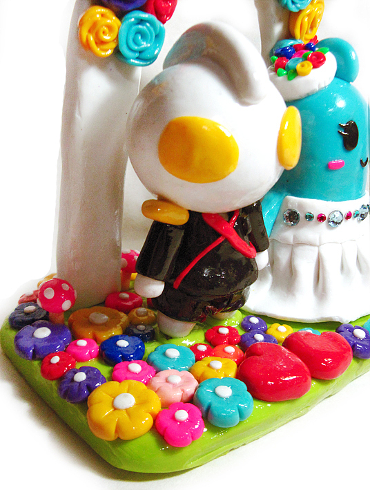 软陶q奥特曼结婚摆件