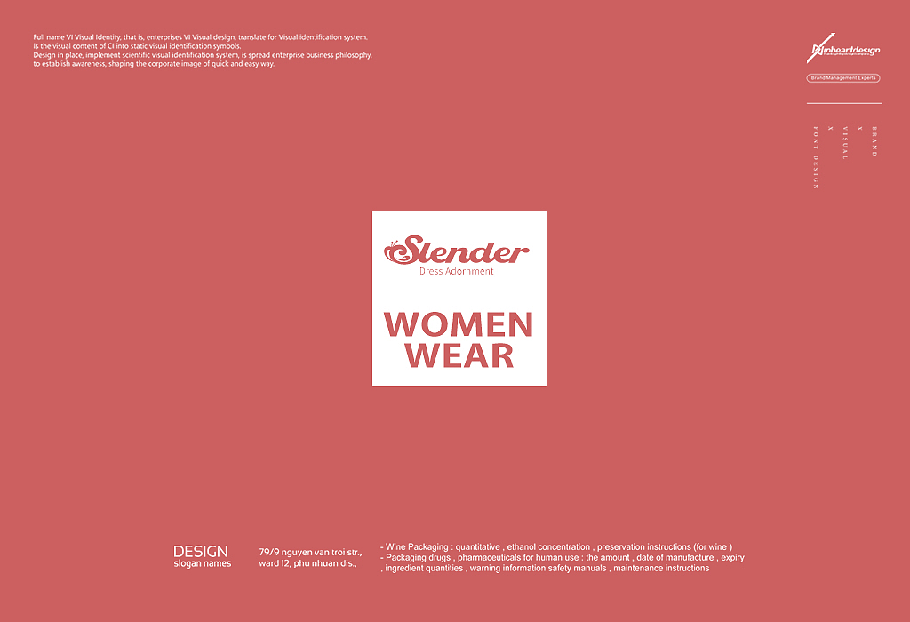 SLENDER.俏服饰女装品牌商标VIS定位设计-因心设计