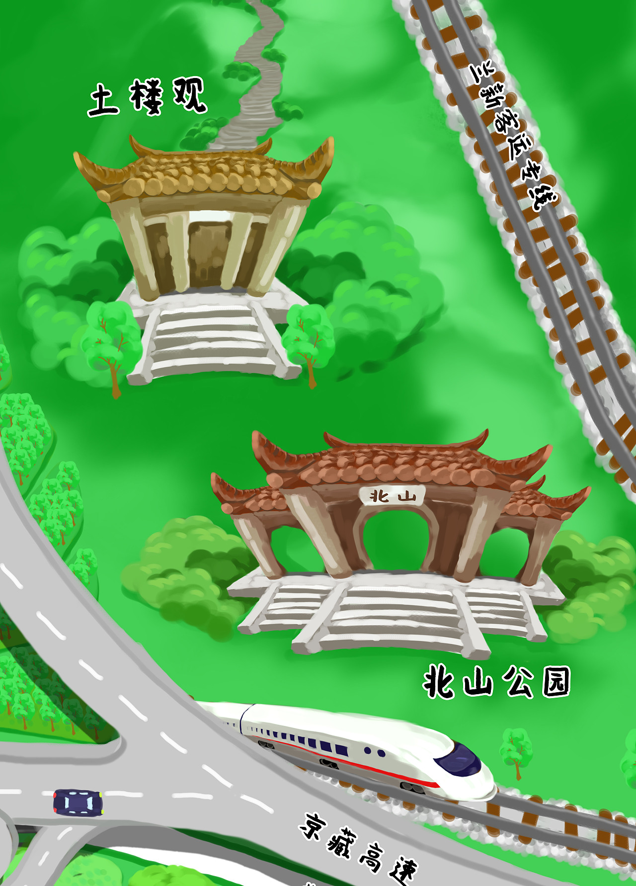 手绘美丽朝阳区