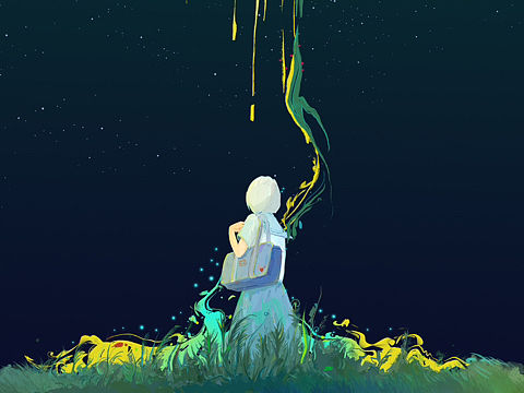 “月亮融化前请带我走吧”