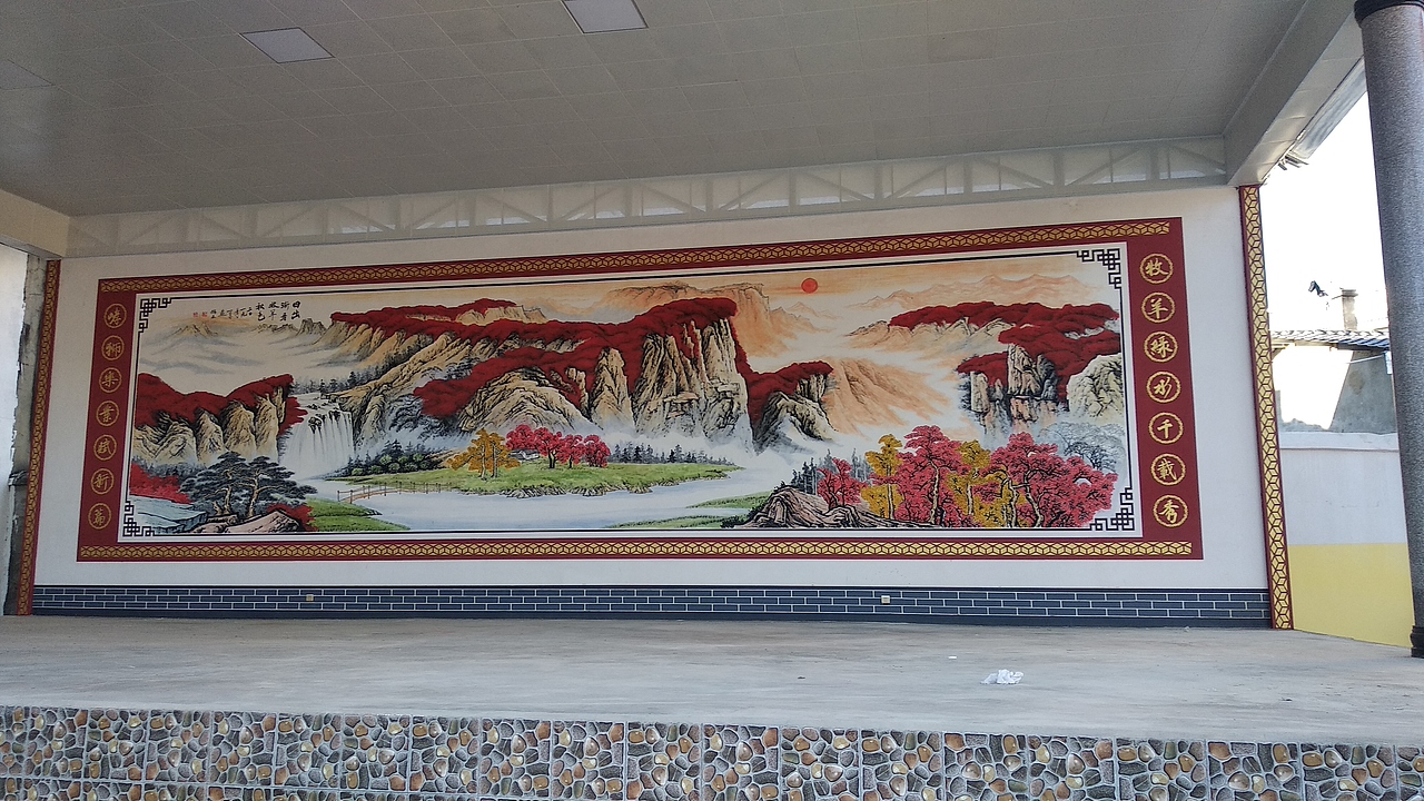 ★锦泰彩绘★舞台背景墙体彩绘舞台设计