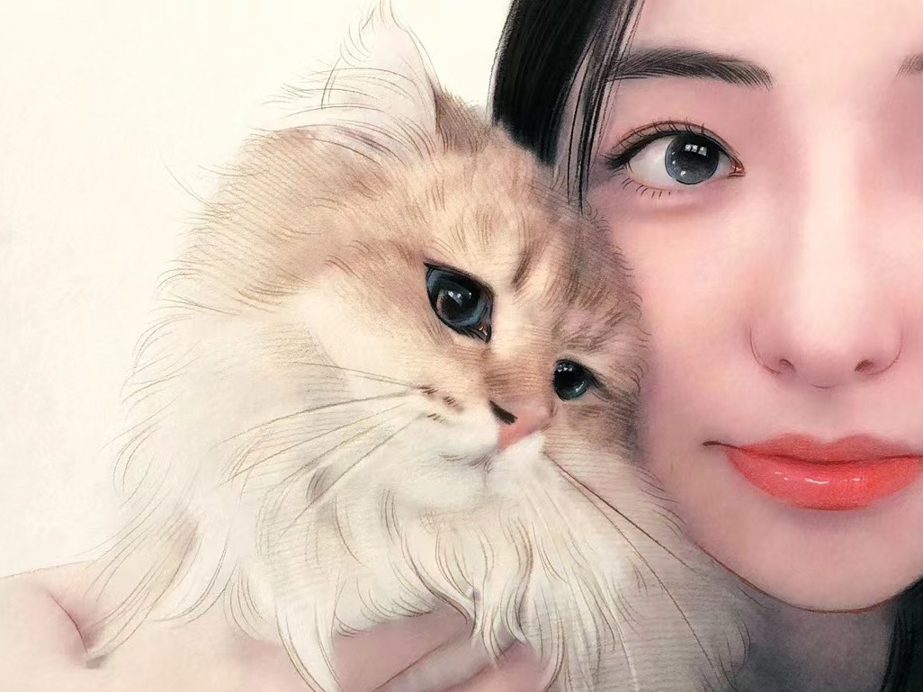 水溶性色粉+彩铅肖像绘画过程