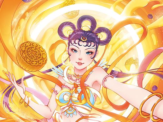 良品铺子 · 奶黄小靓月丨插画