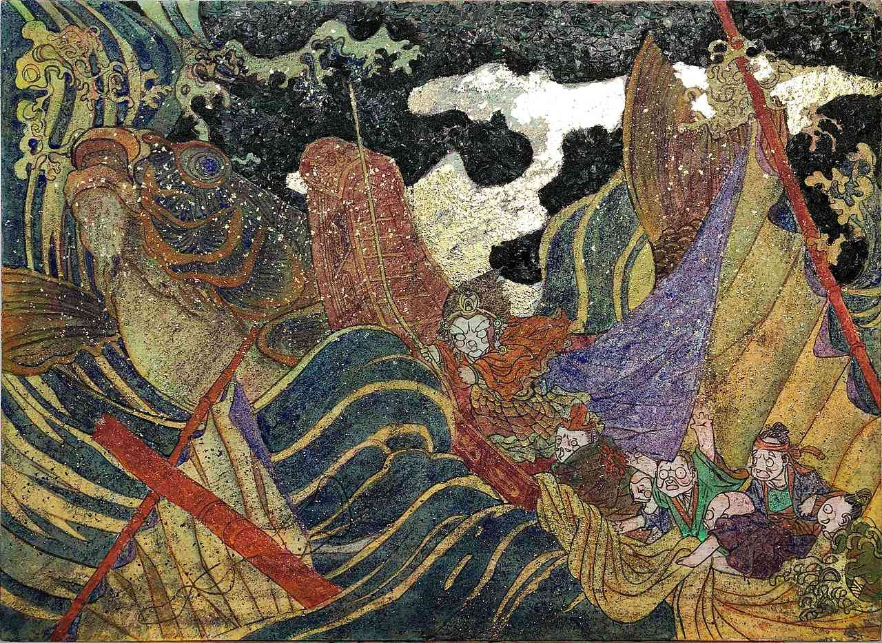 19年-岩彩画《渡鱼》的创作过程（图ZMjg3MzI4MDky） - 绘画 - 站酷设计师陶先原创素材 - 站酷ZCOOL