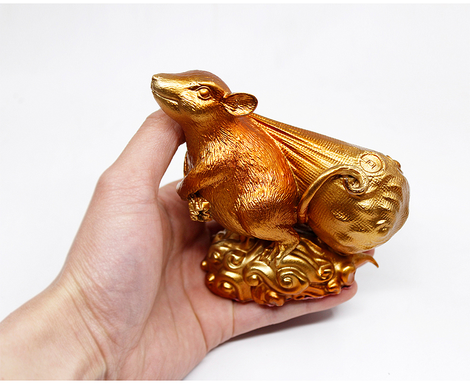原创【钱袋鼠】2020鼠年文创礼品黄铜摆件