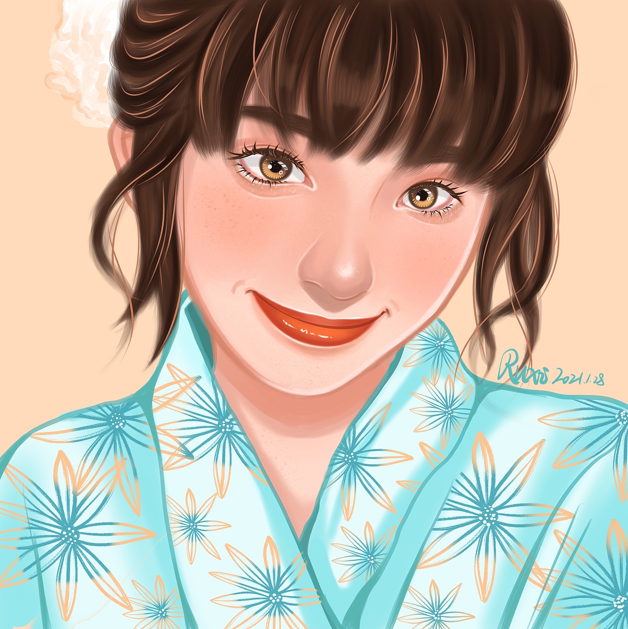 iPad绘画/日系女孩头像