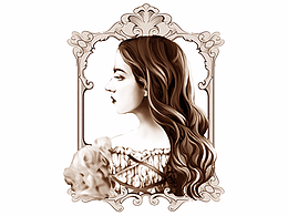 人物头像 插画 复古