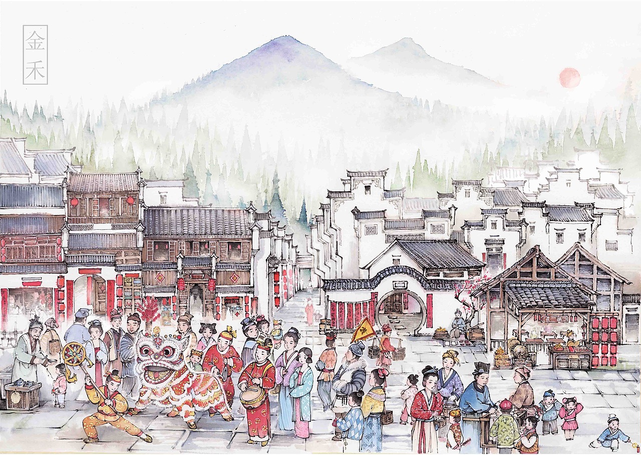 《画匣子》——春节集市_金禾-站酷zcool