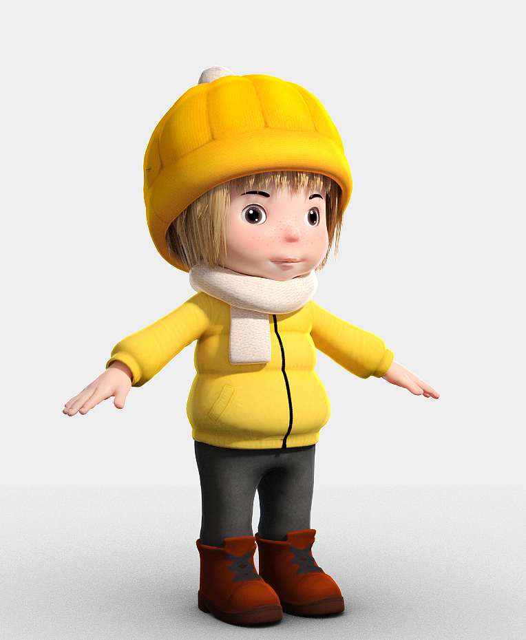 建模 三维卡通 小女孩 毕设 动画人物 三维建模