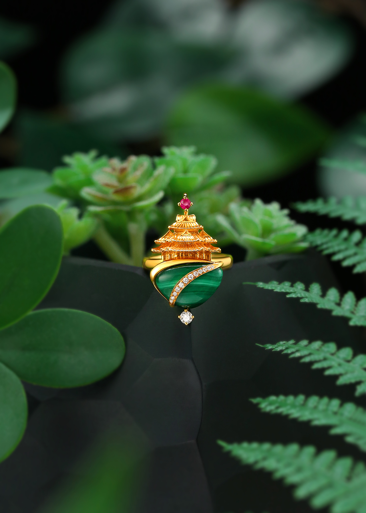 珠宝首饰拍摄(常松石戒指)