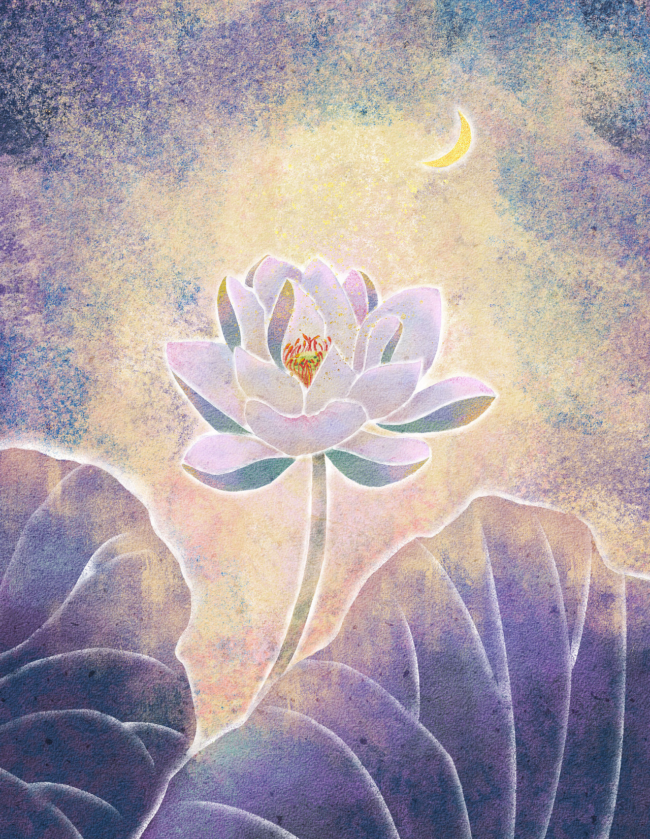 仿岩彩技法描绘果实和花朵