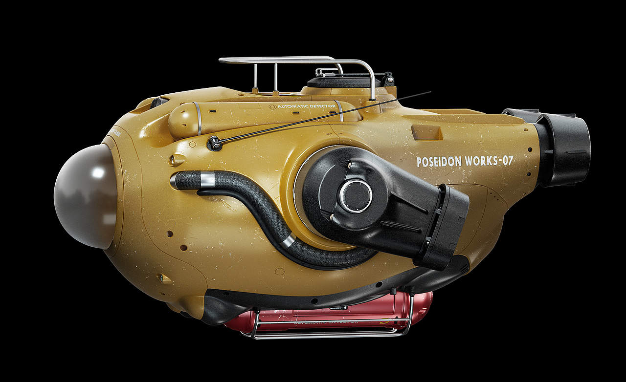 科幻潜艇建模与渲染