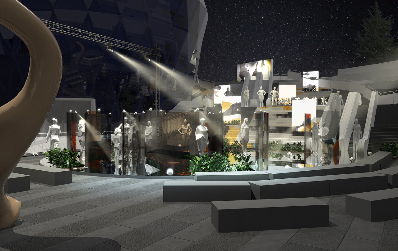 【流裳曲水】大悦城舞台秀场主题美陈（图ZMjc5NzE0Njc2） - 舞台美术 - 站酷设计师朱多多原创素材 - 站酷ZCOOL