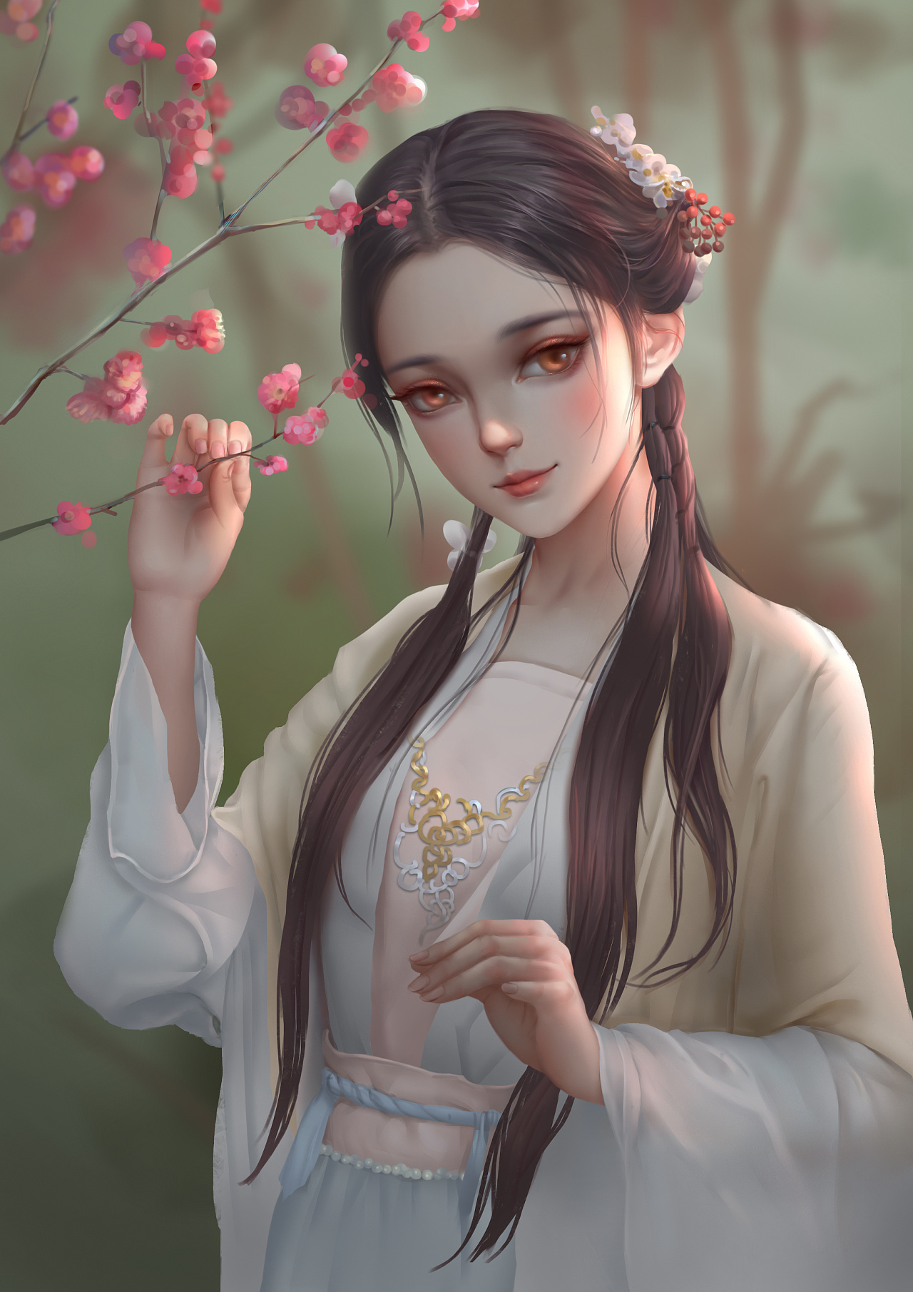 古风 赏花 女|插画|创作习作|微空丶 - 原创作品 - 站酷 (zcool)