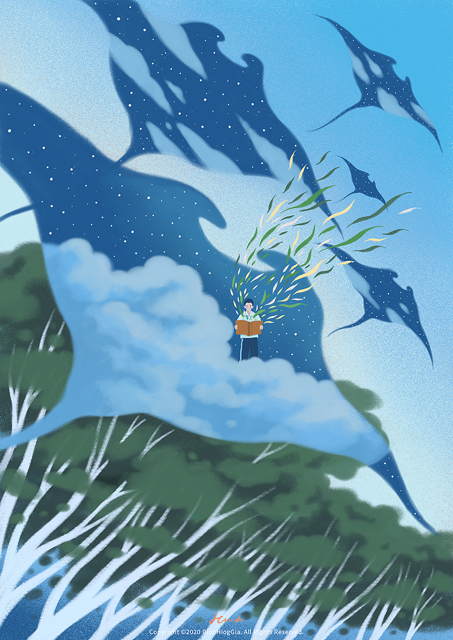 《读诗的周日》
给你唱一首年少时渺渺的诗