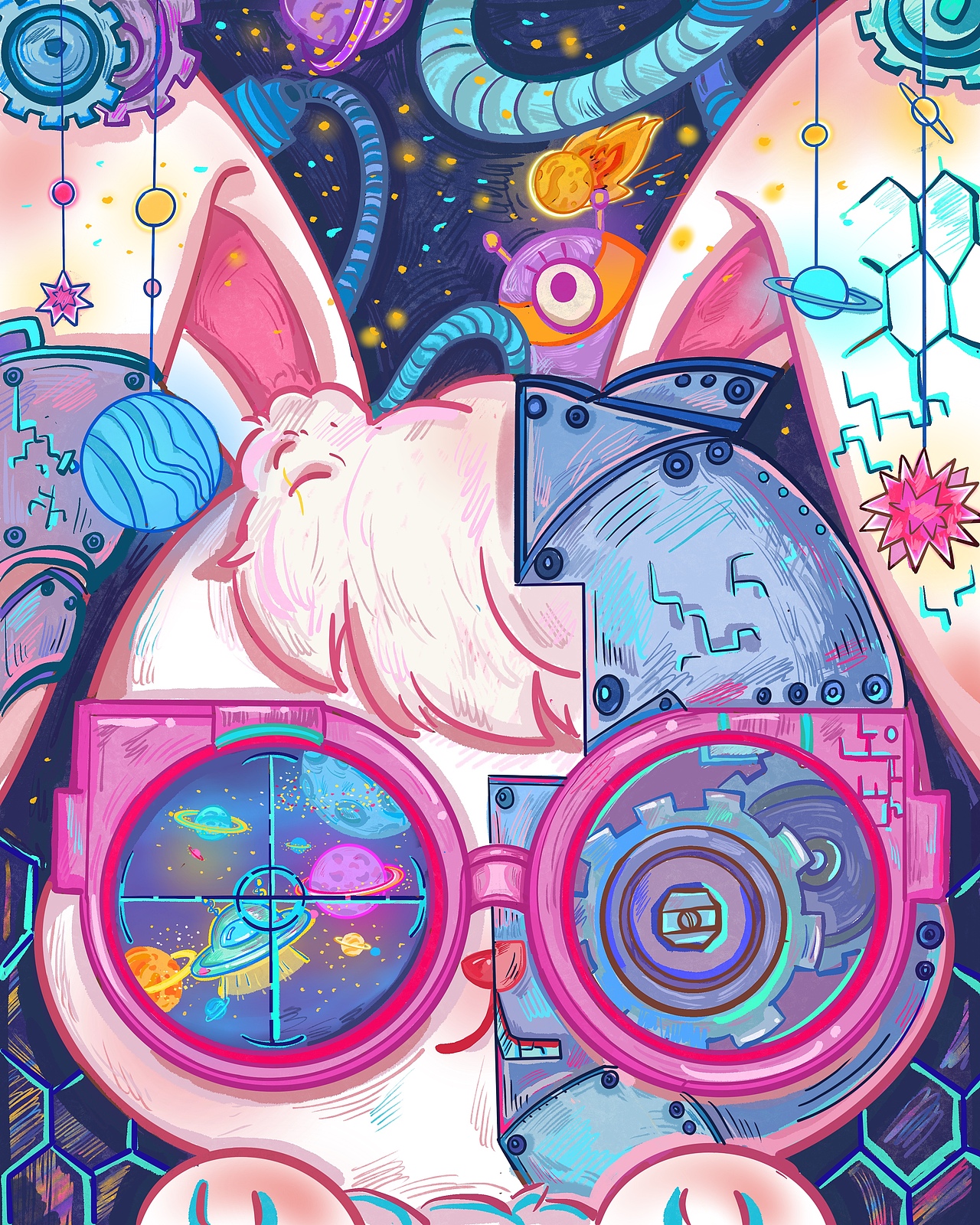 兔子狂想（图ZMzAwMDQ5OTAw） - 艺术插画 - 站酷设计师扭扭棒原创素材 - 站酷ZCOOL