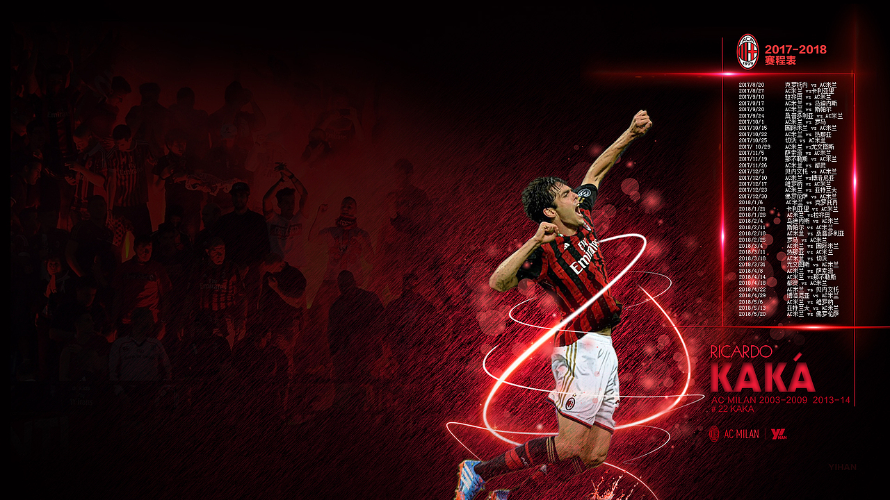 壁纸 球星系列 巴乔/马尔蒂尼/舍瓦/因扎吉/卡卡/凯西_一寒-站酷zcool