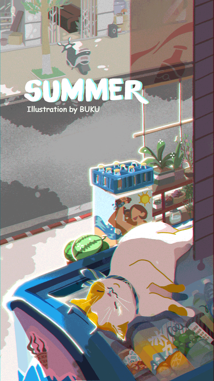【BUKU】小卖部冰冰猫（图ZMTY3MTAzMTQ4） - 创作习作 - 站酷设计师BUKU不苦原创素材 - 站酷ZCOOL