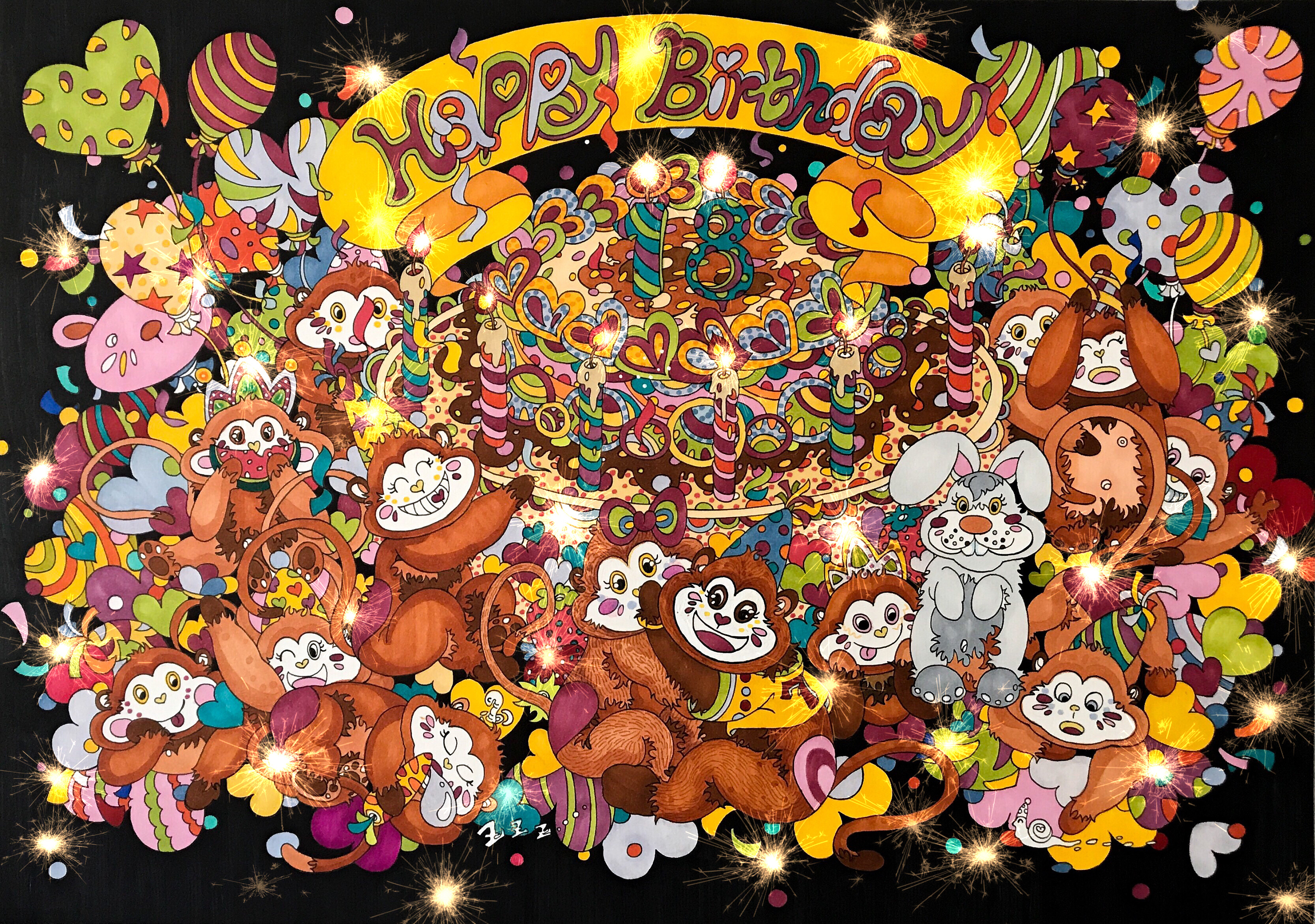 麻麻生日快乐:birthday:|插画|插画习作|李子双 - 原创作品 - 站酷