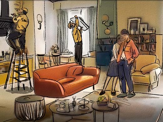 苏宁易购苏宁家装整装TVC广告分镜 父爱如山条漫