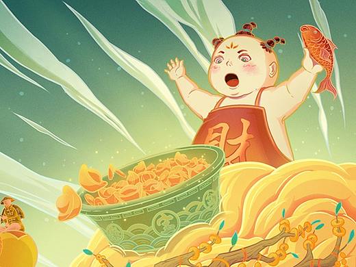 《禄鹿有为》-插画贺图