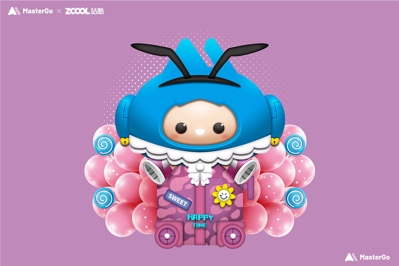 MasterGO IP卡通形象设计---科技小M（图ZMzAzOTg5NTA0） - IP形象 - 站酷设计师小一小一插画设计原创素材 - 站酷ZCOOL
