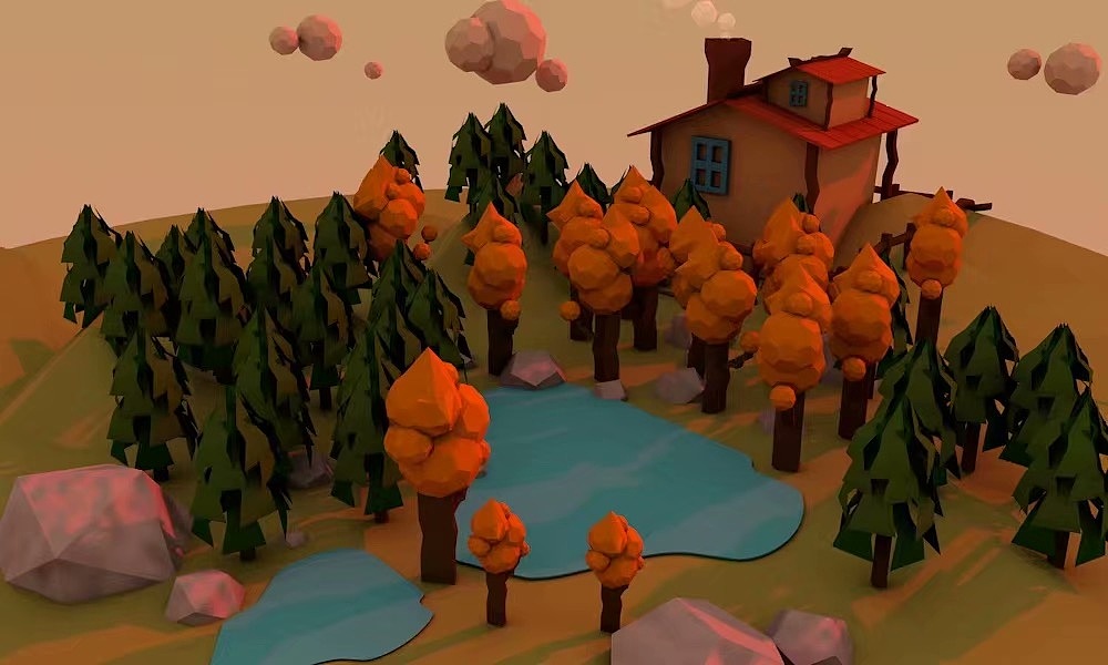 低多边形场景练习（图ZMTQyNDczNTEy） - 场景 - 站酷设计师阿繁繁原创素材 - 站酷ZCOOL