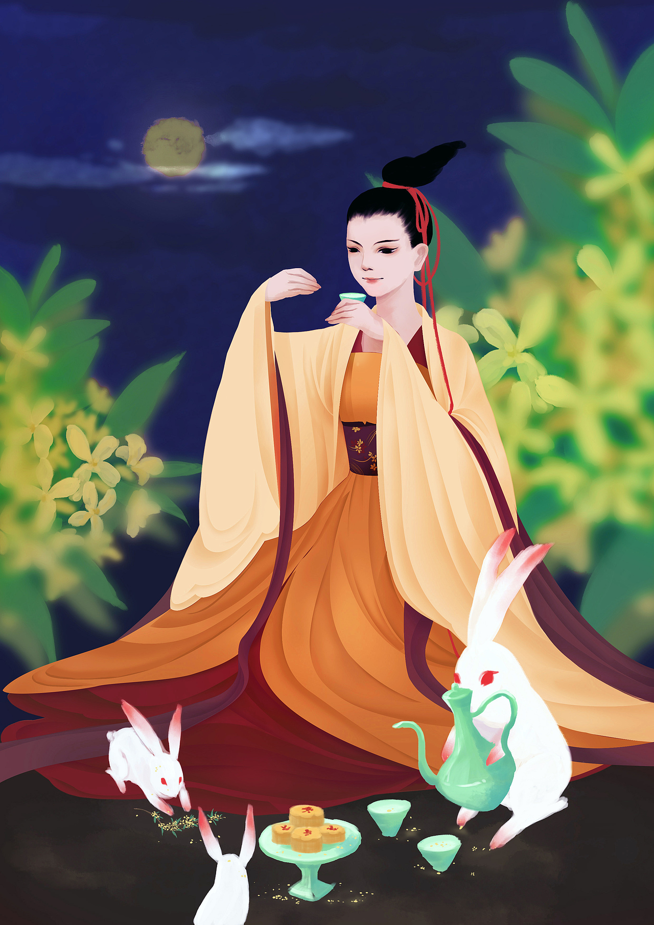 敬月神（图ZMTg2NDg4NjM2） - 图案 - 站酷设计师WAYUN原创素材 - 站酷ZCOOL