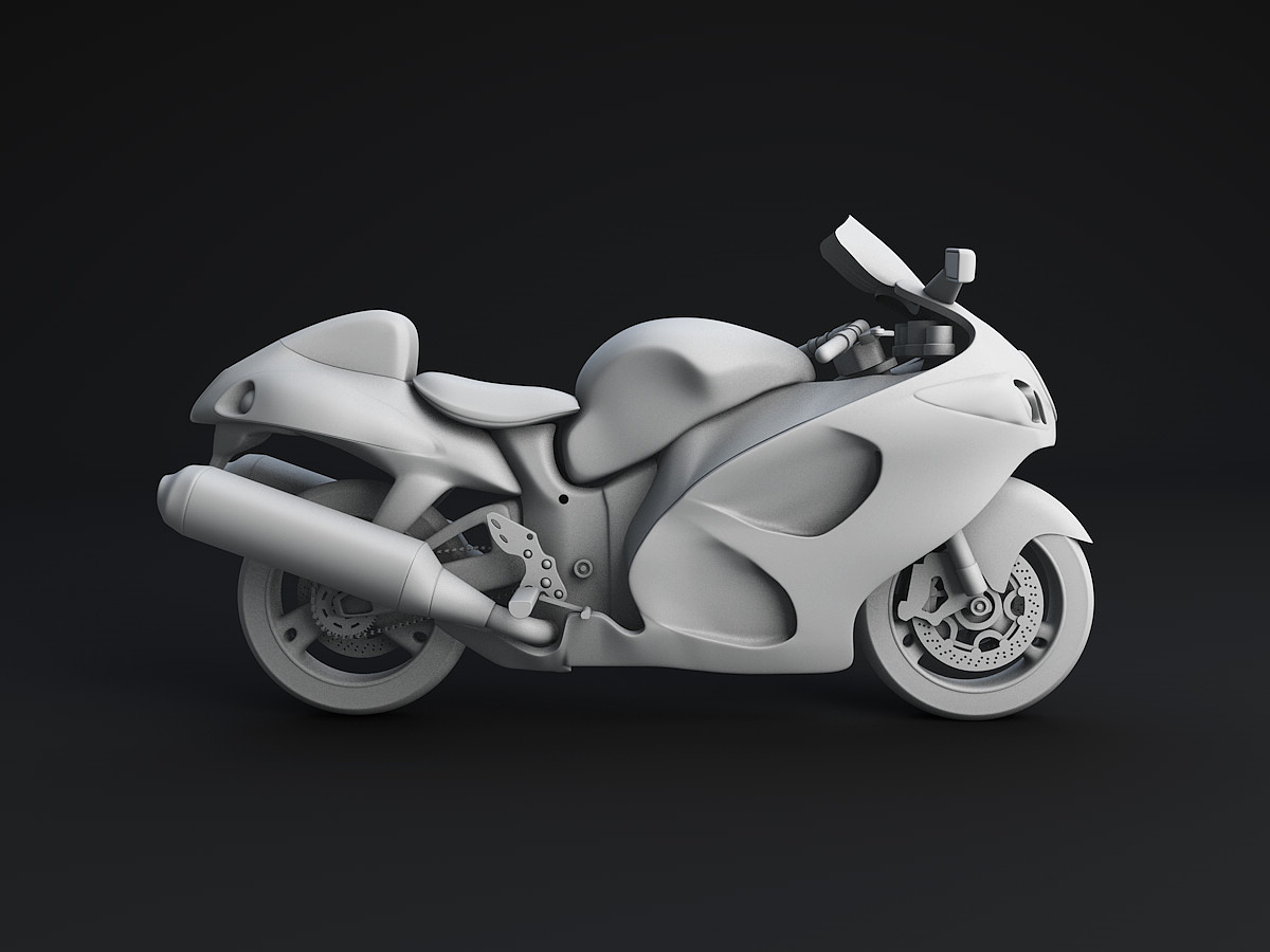 摩托车手绘效果图 - 普象网