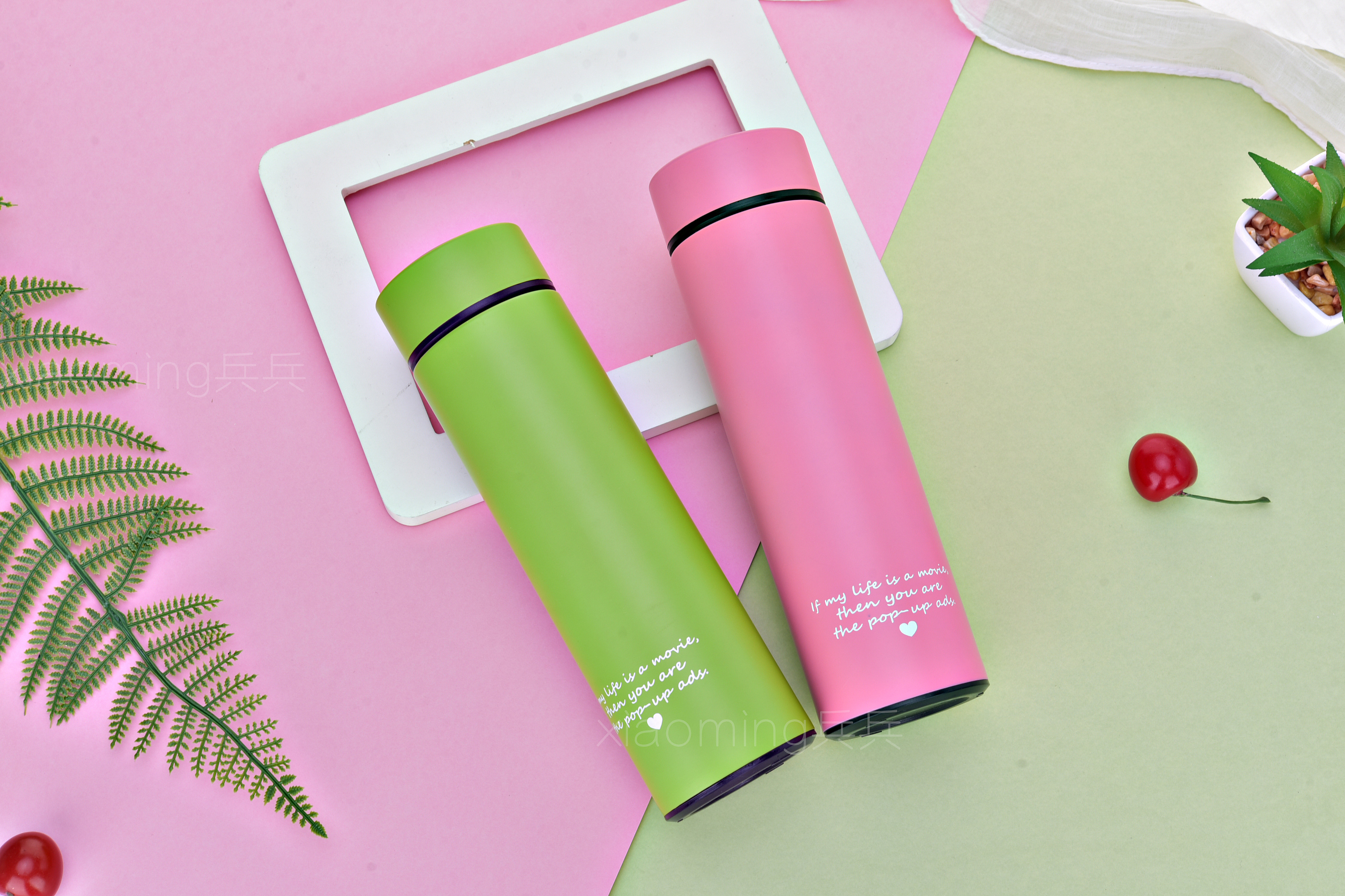 时尚彩色休闲保温杯 冬季常用 产品摄影 静物拍照