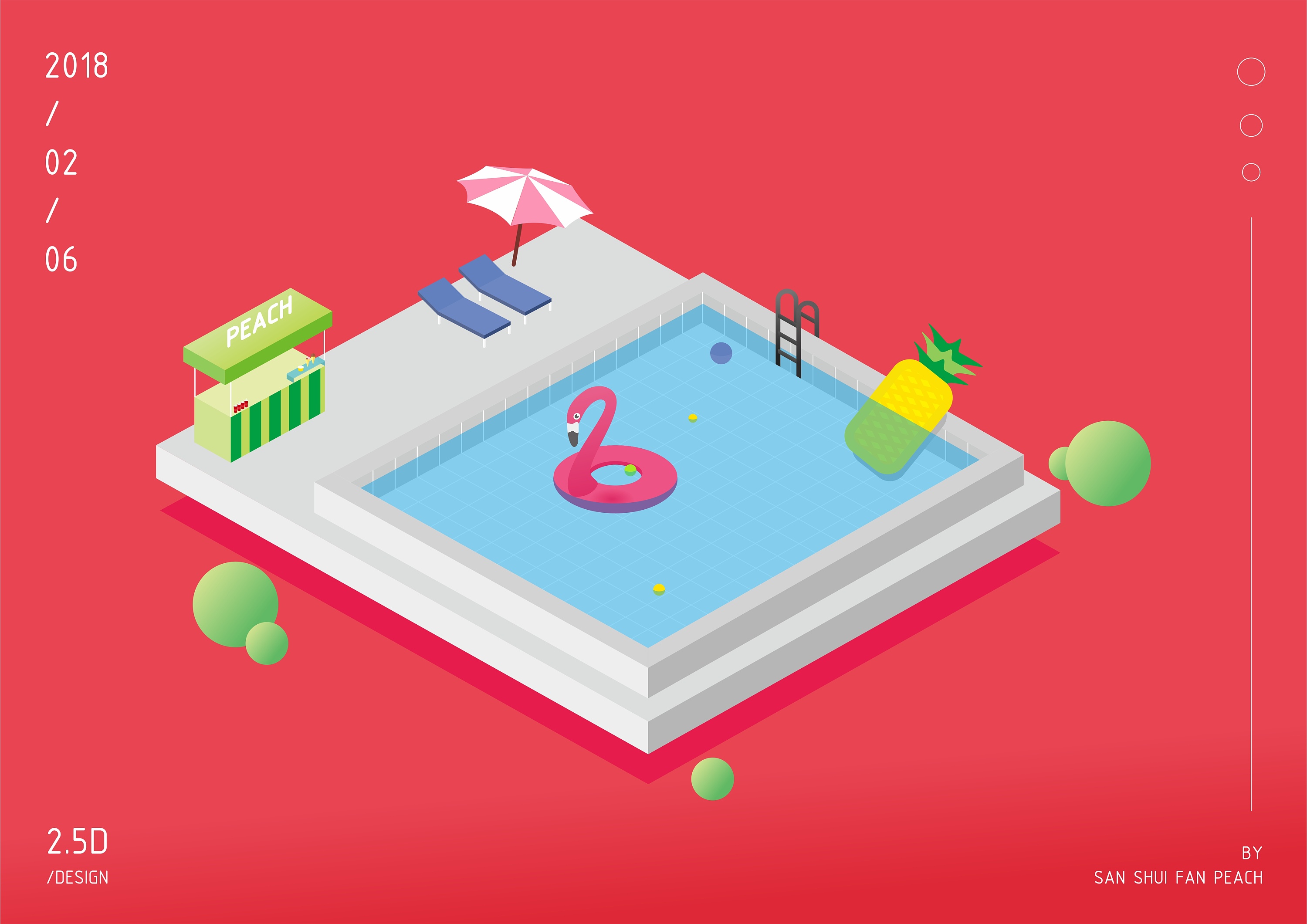 【2018/02/06原创】游泳池 2.5d练习