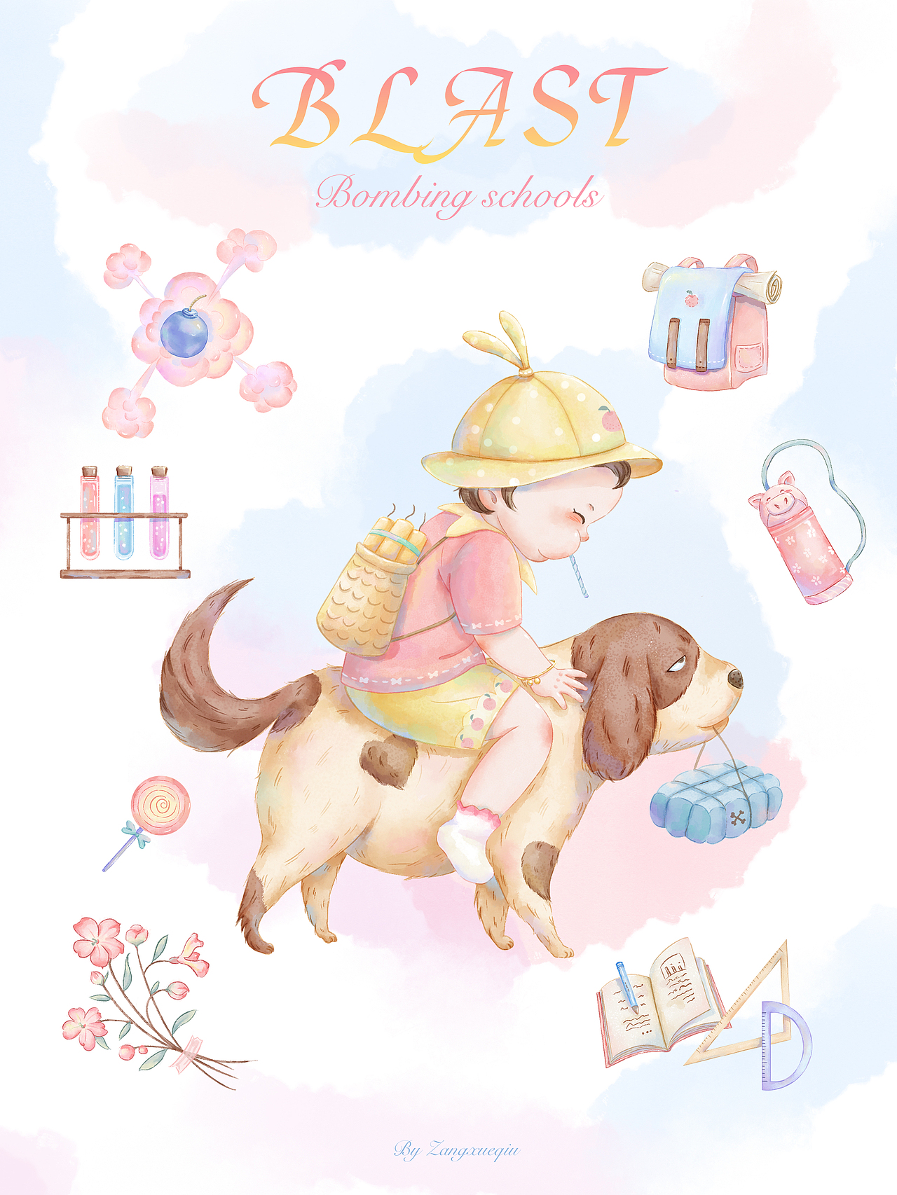 水彩文创插画 萌娃二三事（图ZMjYzNjQ1MzI0） - 商业插画 - 站酷设计师脏雪球CC原创素材 - 站酷ZCOOL