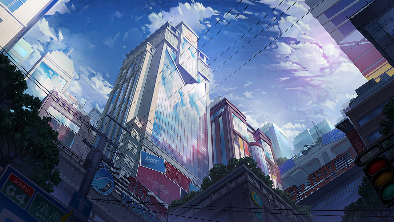 二次元风格场景的摸索 现代城市