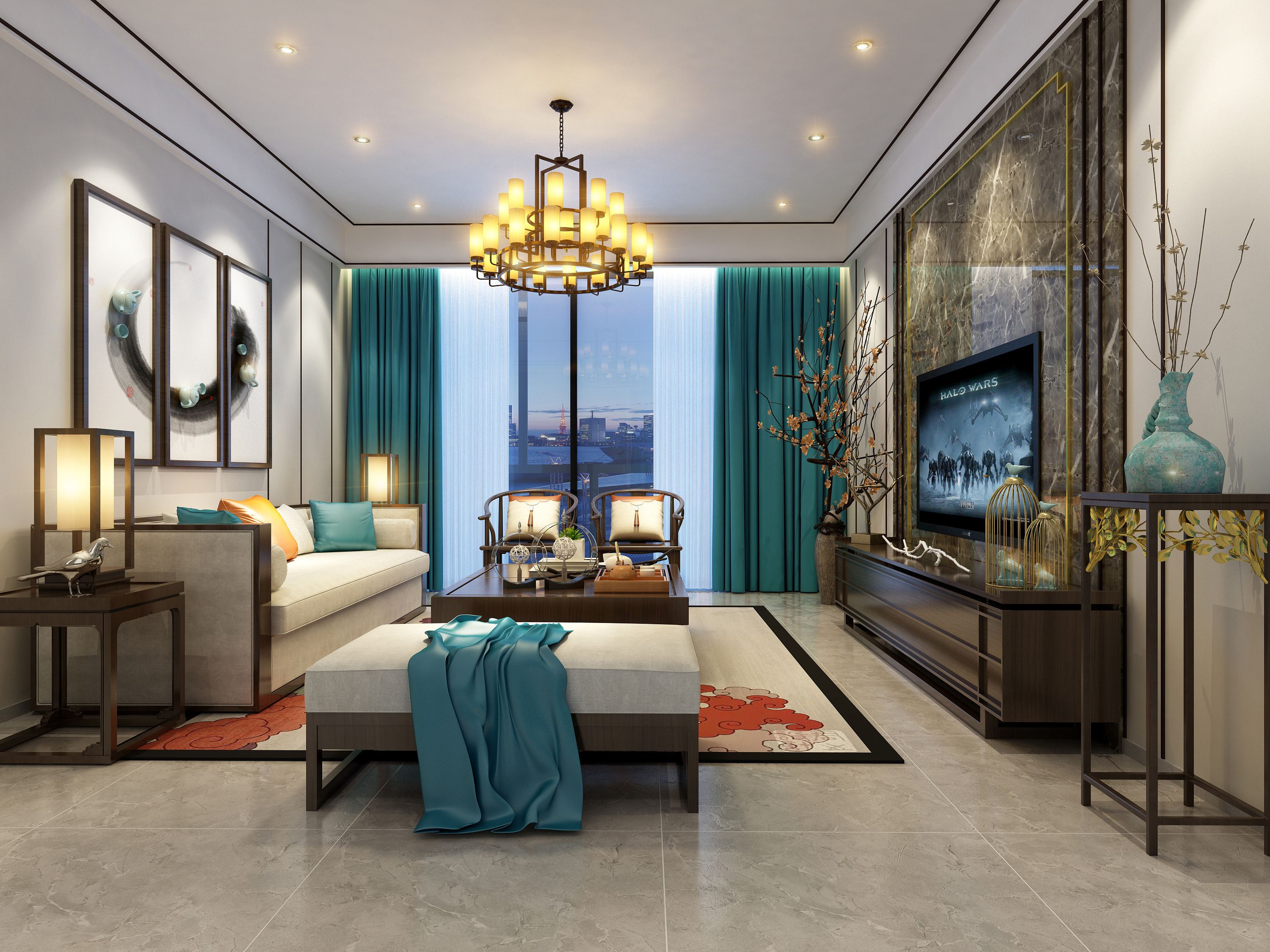 室内设计--中式风格客厅