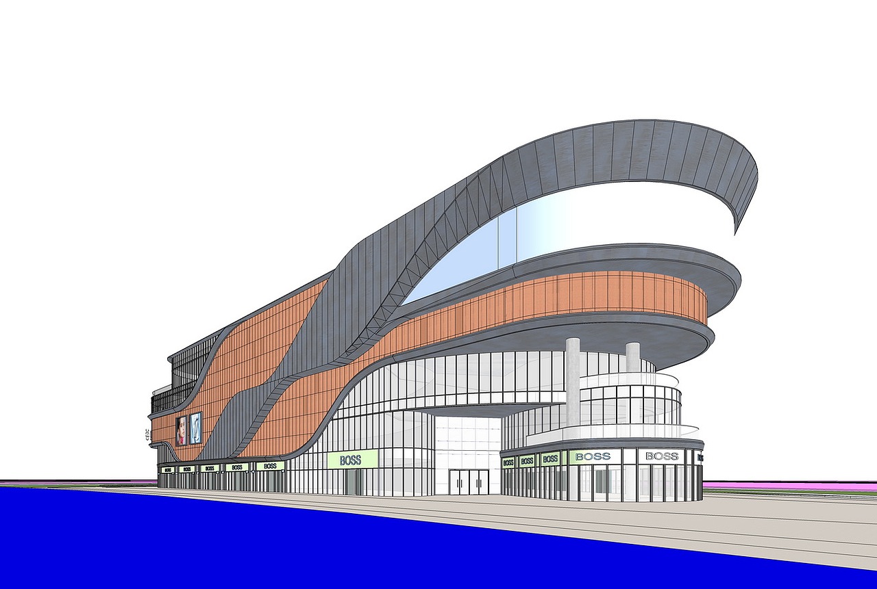 乐融荟现代商业综合体SU模型下载