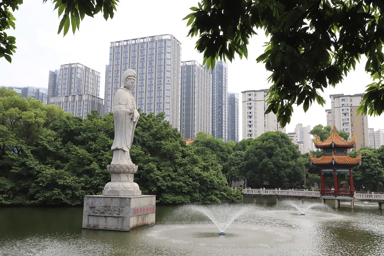 很难想象,在这么个钢筋水泥围绕成的城市里,还能有这样的一片小小的角落,能够逃出世俗的纷扰,在菩萨的俯视下,每个人都收到了他的庇护,我们是安全的,是平静的。