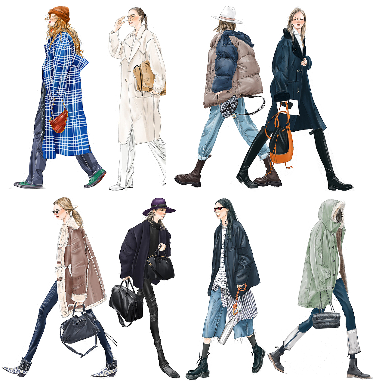 2020年100幅时尚搭配插画（图ZMjM4MTQwMTAw） - 创作习作 - 站酷设计师XunxunMissy本人原创素材 - 站酷ZCOOL