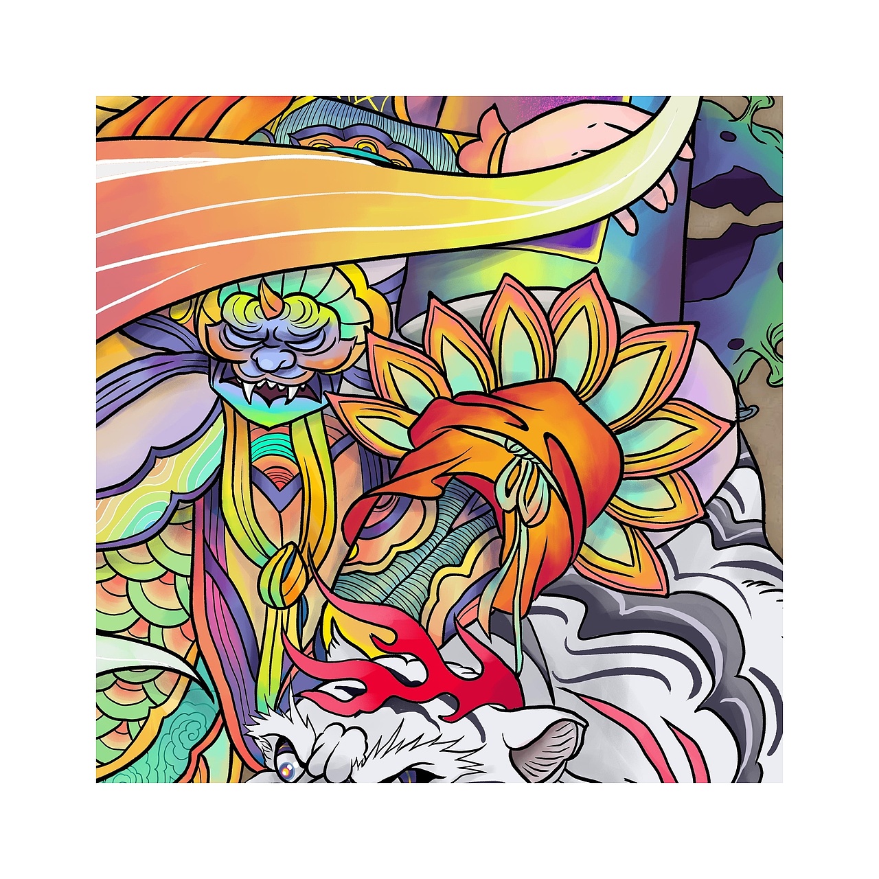 《否极泰来》门神插画（图ZMjQ1NzM3ODM2） - 商业插画 - 站酷设计师奥兹梦游中原创素材 - 站酷ZCOOL