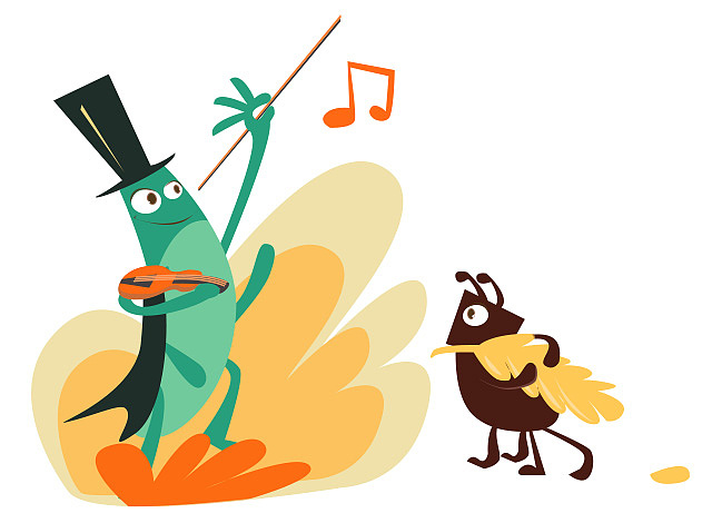 the ant and the grasshopper蚂蚁和蚱蜢