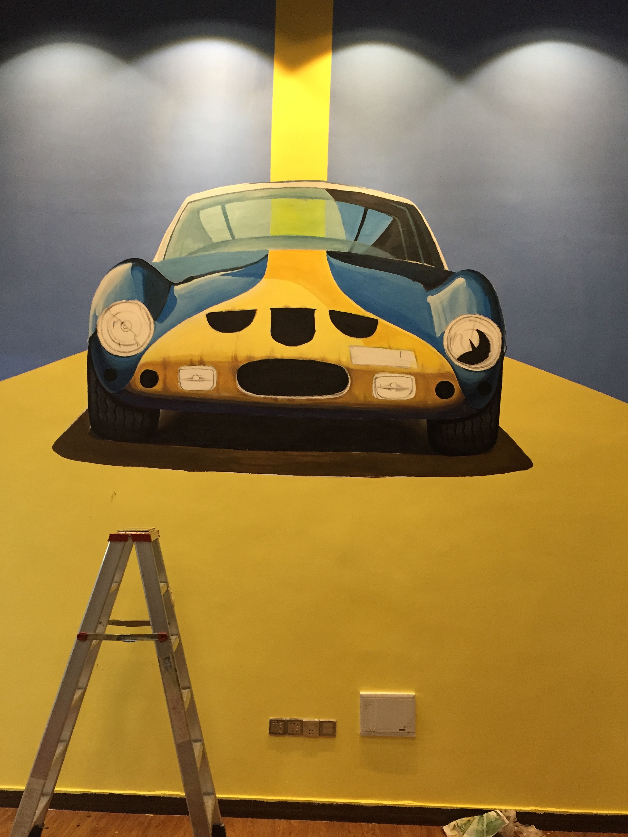 手绘墙画-汽车主题