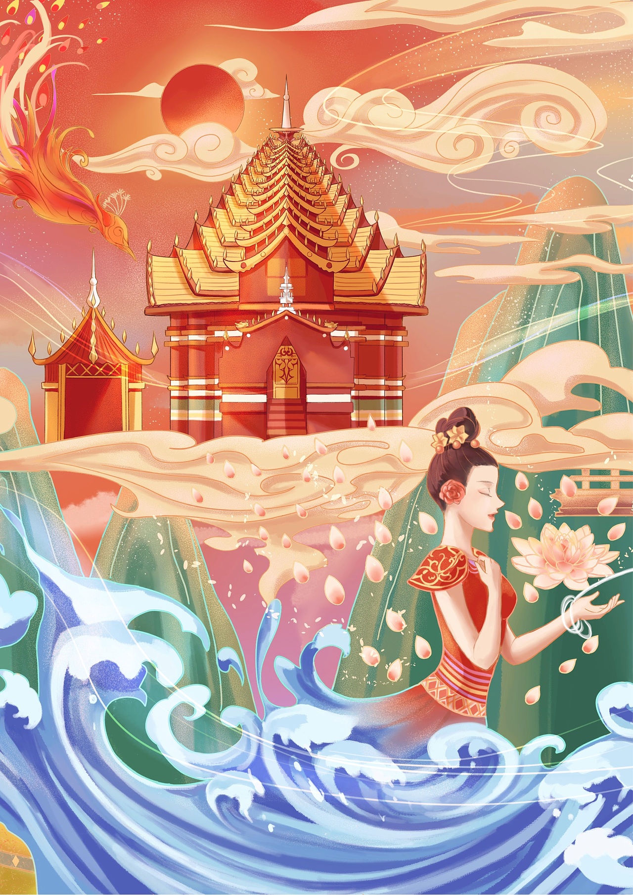 西双版纳插画与产品设计