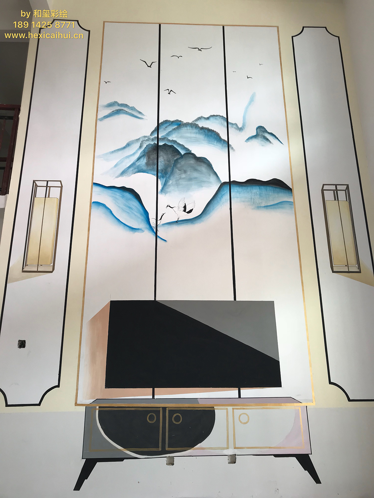 新中式样板房彩绘