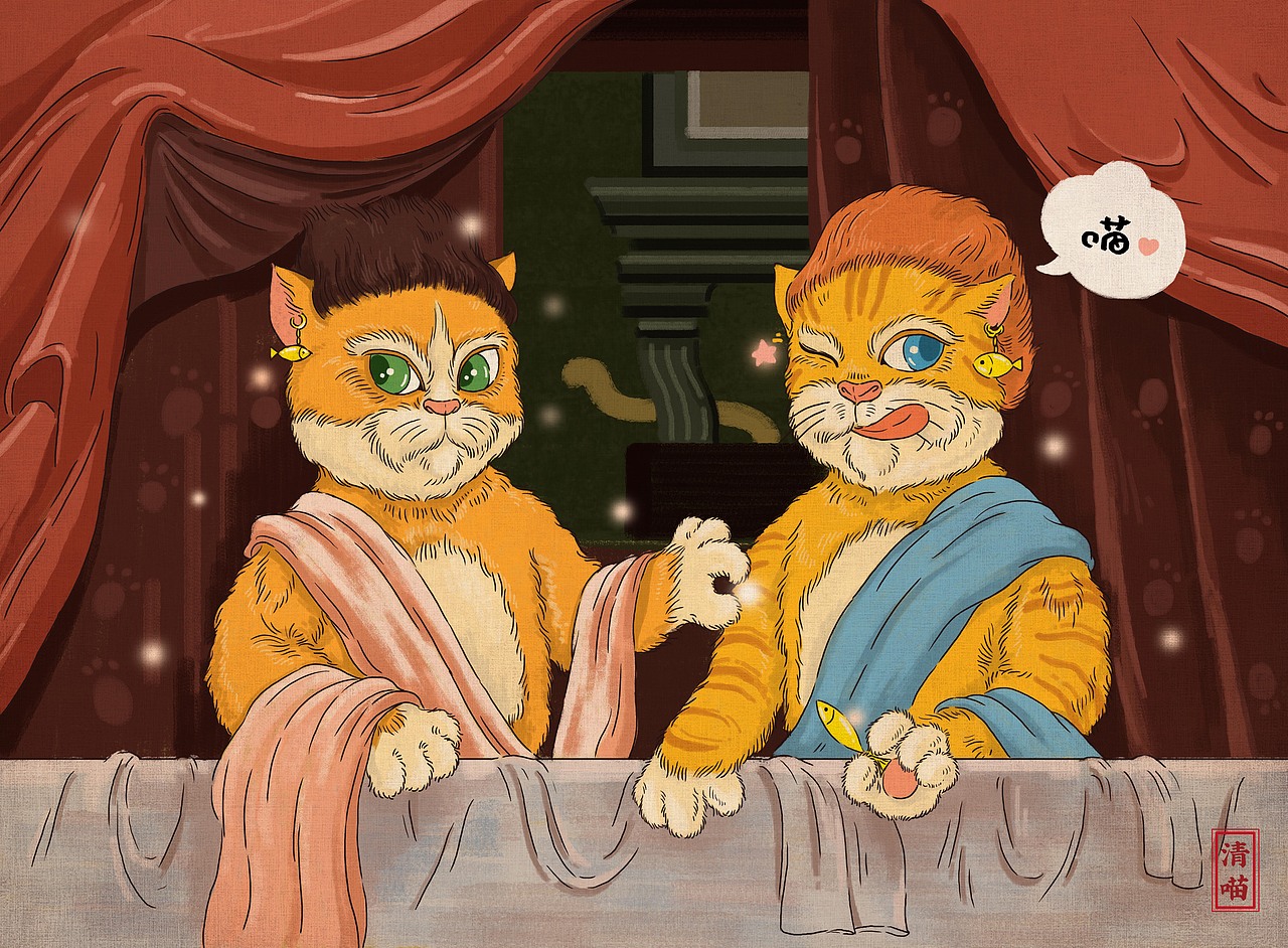 世界名画系列（图ZMTQ4OTQ1MzUy） - 商业插画 - 站酷设计师清喵原创素材 - 站酷ZCOOL