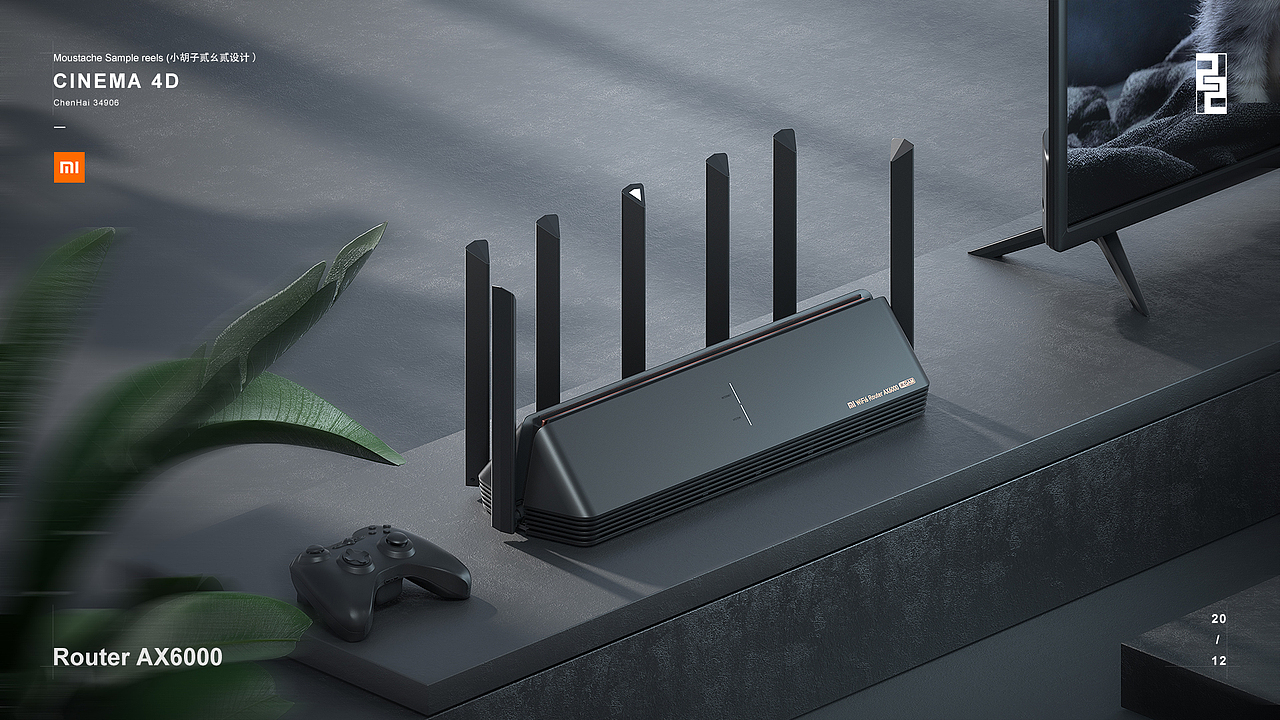 小米路由器AX6000 手表Color小方平-C4D【9-12月项目】